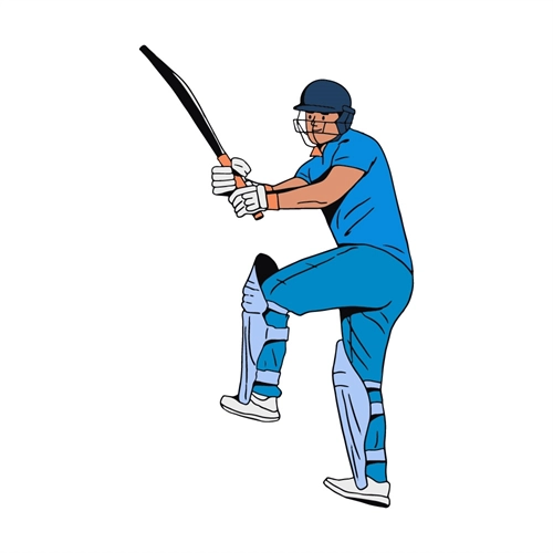 Cricket Batsman Pull Shot Transparent Sticker